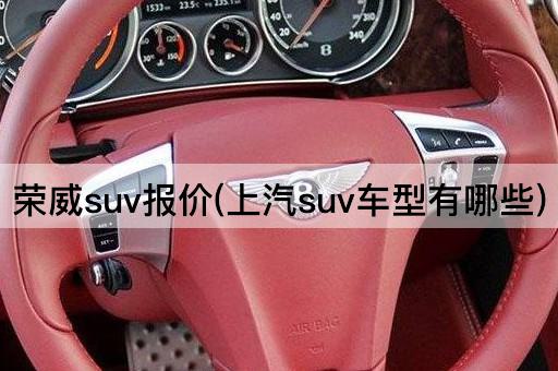 荣威suv报价(上汽suv车型有哪些)