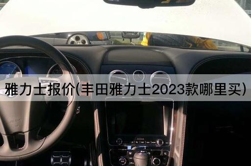 雅力士报价(丰田雅力士2023款哪里买)