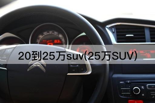 20到25万suv(25万SUV)