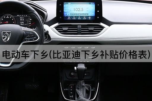 电动车下乡(比亚迪下乡补贴价格表)