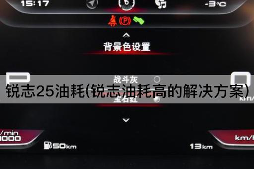 锐志25油耗(锐志油耗高的解决方案)
