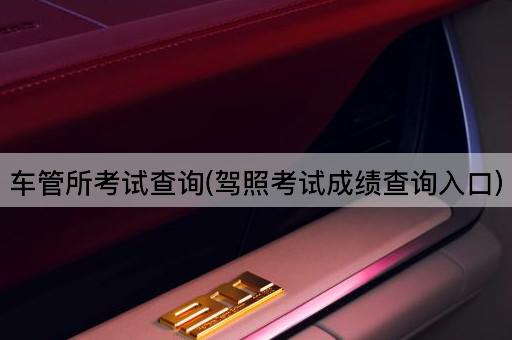 车管所考试查询(驾照考试成绩查询入口)