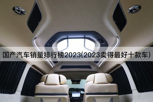 国产汽车销量排行榜2023(2023卖得最好十款车)